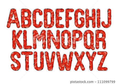 Versatile Collection of Ruby Red Alphabet Letters for Various Uses 111099799
