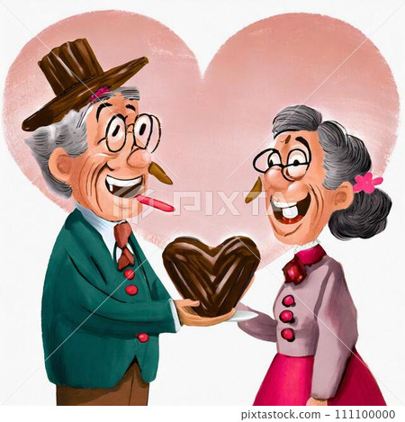 一個女孩送出情人節巧克力，一個男孩收到巧克力 111100000