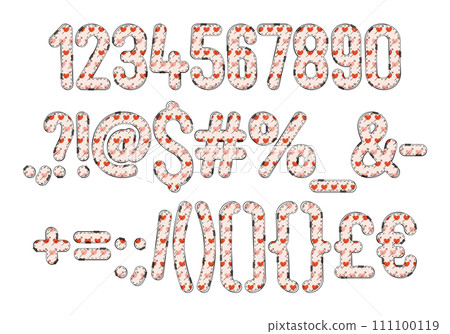 Versatile Collection of Romance Numbers and Punctuation for Various Uses 111100119
