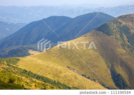 morning landscape on the slopes of the Carpathians. Ukraine morning landscape on the slopes of the Carpathians. Ukraine 111100584