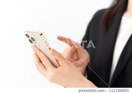 Business woman smartphone faceless 111100683