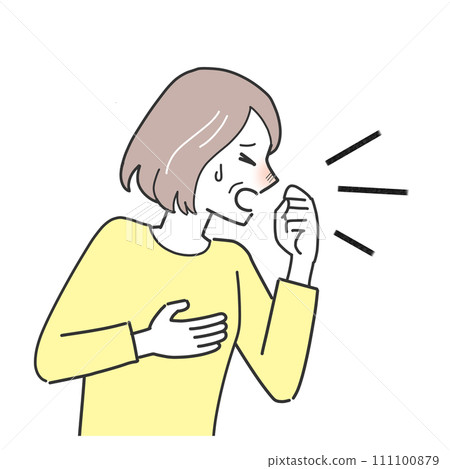 Senior woman coughing Senior woman coughing 111100879