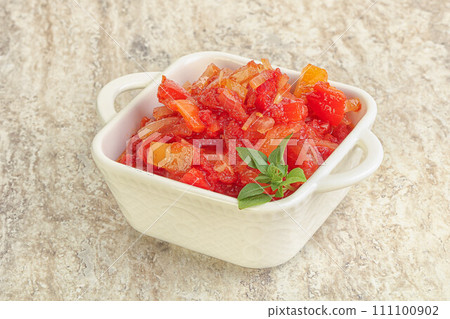 Hungary vegetarian Lecho with vegetables Hungary vegetarian Lecho with vegetables 111100902