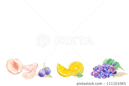 Colorful fruit watercolor frame material 111101065