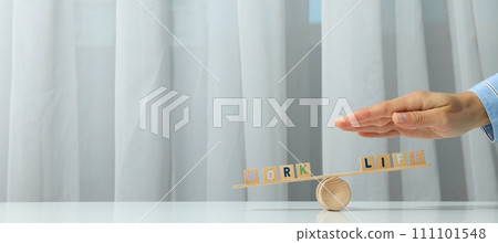 Concept of balance between work and personal life. Concept of balance between work and personal life. 111101548