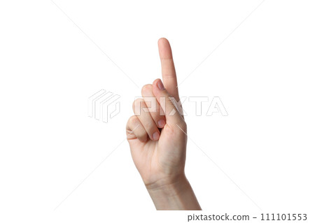 PNG,hand showing one fingers, isolated on white background PNG,hand showing one fingers, isolated on white background 111101553