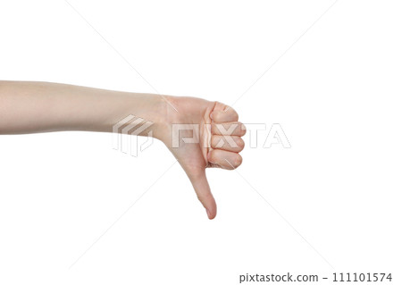 PNG,female hand showing finger down, isolated on white background PNG,female hand showing finger down, isolated on white background 111101574