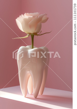 International womens day dental concept with tooth-shaped symbol 111101739