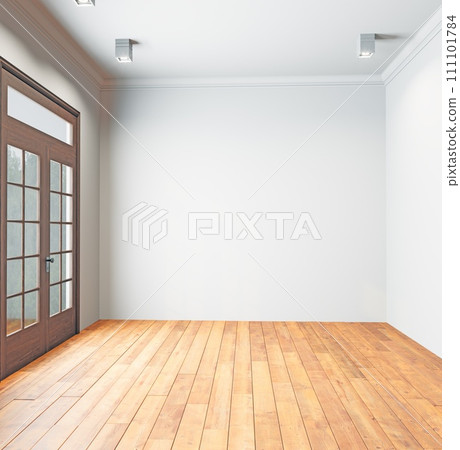 Empty room with wooden floor Empty room with wooden floor 111101784