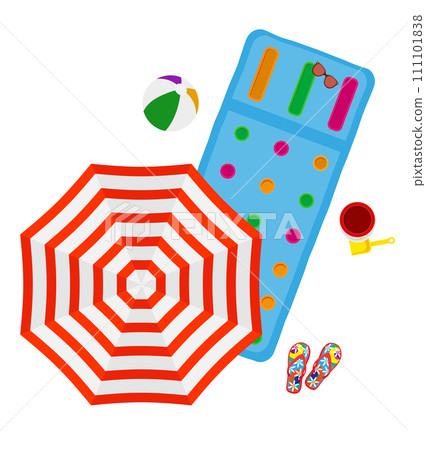 beach and sea summer leisure objects stock vector illustration beach and sea summer leisure objects stock vector illustration 111101838