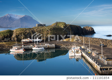 Port in a fjord, Bakkagerdi, Iceland 111101854