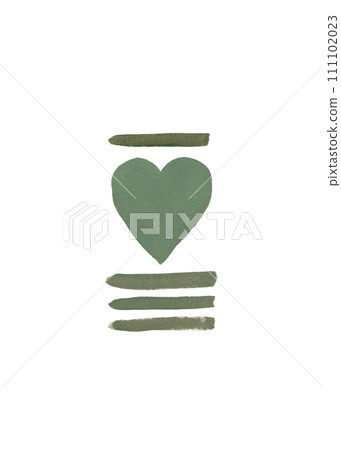 Light green acrylic stripes and heart. Handmade texture 111102023