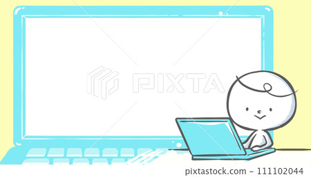 [可在部落格上使用的引人注目] 白人在使用筆記型電腦時看著我 07 111102044