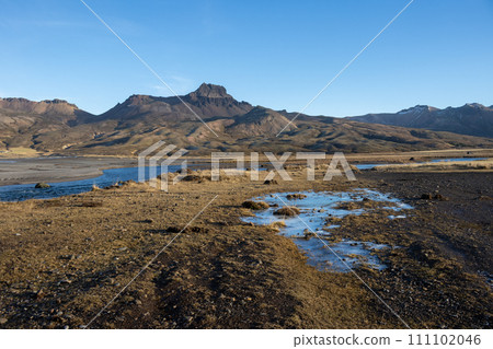 Mountains and a fjord, Hafnarholmi, Iceland Mountains and a fjord, Hafnarholmi, Iceland 111102046