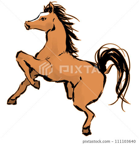 Illustration of left horse 111103640