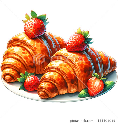 Croissant with strawberry 111104045