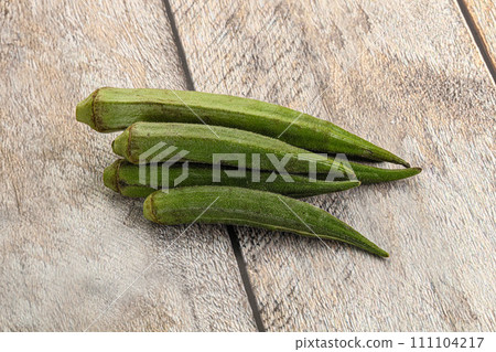 Natural organic raw green okra Natural organic raw green okra 111104217