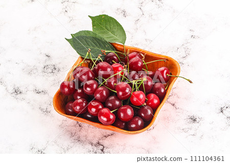 Ripe sweet juicy cherry heap 111104361