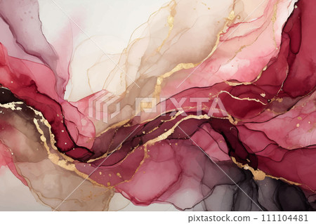 carmine and white alcohol ink art background material carmine and white alcohol ink art background material 111104481