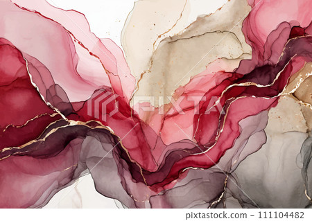 carmine and white alcohol ink art background material carmine and white alcohol ink art background material 111104482