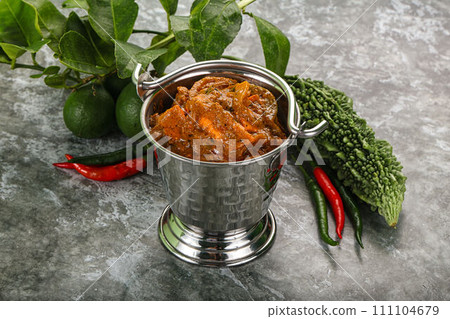 Indian cuisine - homemade mutter paneer 111104679