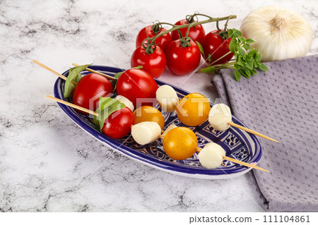 Italian caprese salad kebab stick Italian caprese salad kebab stick 111104861