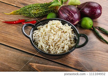 Indian cuisine - jeera rice basmati Indian cuisine - jeera rice basmati 111104932