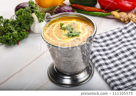 Indian lentil vegetarian Dal soup Indian lentil vegetarian Dal soup 111105573
