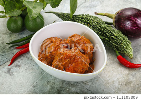 Kashmiri aloo dum - potato stuffed cheese 111105809