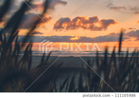 Warm sunset at the coast in northern Denmark Warm sunset at the coast in northern Denmark 111105986
