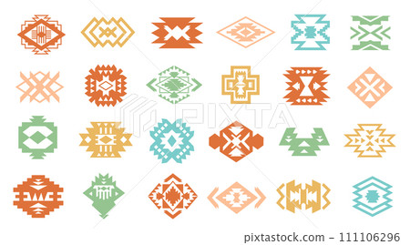 Aztec Navajo Shapes Set Southwestern Art Symbols Aztec Navajo Shapes Set Southwestern Art Symbols 111106296