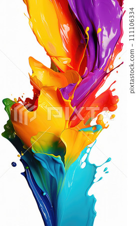 AI-generated content. Trendy colorful multicolor splash. Abstract 3d style, inspired by acrylic fluid art and waves energy. Luxury abstraction screen and wallpaper. Composition for yours cover, poster AI-generated content. Trendy colorful multicolor splash. Abstract 3d style, inspired by acrylic fluid art and waves energy. Luxury abstraction screen and wallpaper. Composition for yours cover, poster 111106334