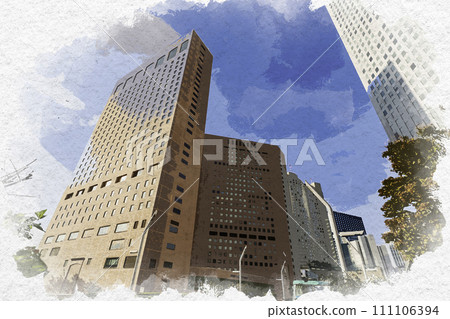 Watercolor style Nishi-Shinjuku Hyatt Regency Tokyo Shinjuku-ku, Tokyo 111106394