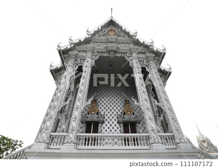 Silver church at Wat Don Yai in Pathum Thani, Bangkok, Thailand. 111107172