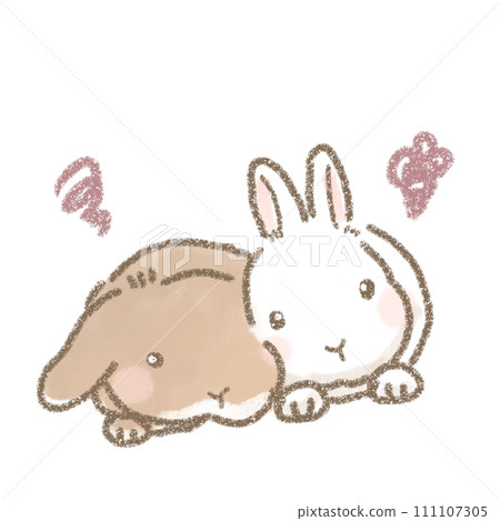 Illustration of a cute irritated rabbit Illustration of a cute irritated rabbit 111107305