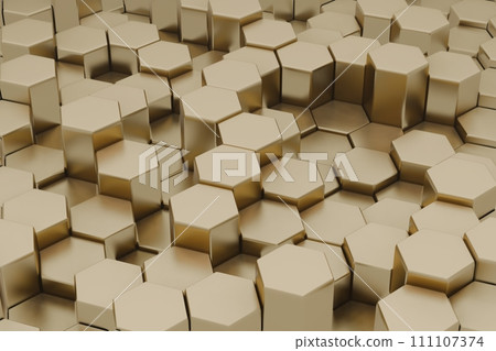 Hexagonal abstract background with a gradient from Gold, creating a modern, visually striking effect Hexagonal abstract background with a gradient from Gold, creating a modern, visually striking effect 111107374