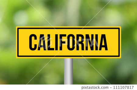 California road sign on blur background California road sign on blur background 111107817
