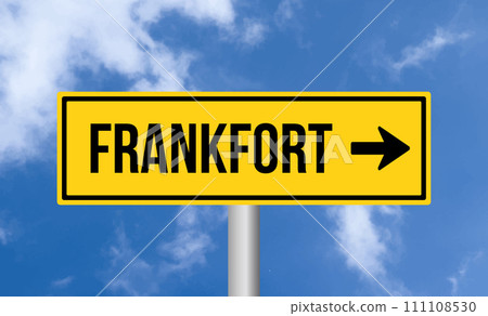 Frankfort road sign on cloudy sky background 111108530