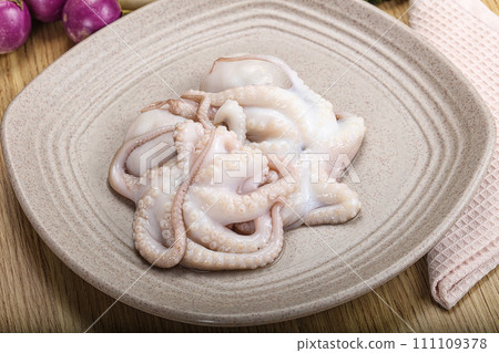 Delicous fresh raw uncooked octopus Delicous fresh raw uncooked octopus 111109378