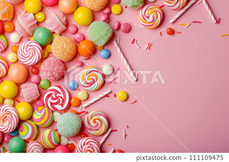 Candy background with copy space 111109475