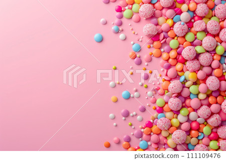 Candy background with copy space 111109476