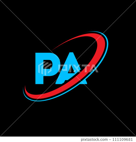 PA P A letter logo design. Initial letter PA linked circle uppercase monogram logo red and blue. PA logo, P A design. pa, p a PA P A letter logo design. Initial letter PA linked circle uppercase monogram logo red and blue. PA logo, P A design. pa, p a 111109681