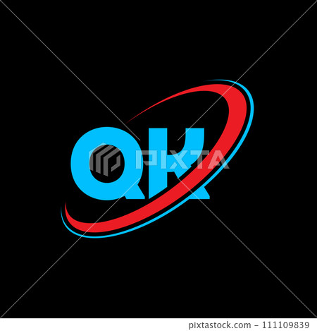QK Q K letter logo design. Initial letter QK linked circle uppercase monogram logo red and blue. QK logo, Q K design. qk, q k QK Q K letter logo design. Initial letter QK linked circle uppercase monogram logo red and blue. QK logo, Q K design. qk, q k 111109839