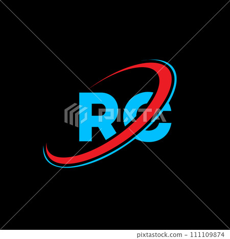 RC R C letter logo design. Initial letter RC linked circle uppercase monogram logo red and blue. RC logo, R C design. rc, r c RC R C letter logo design. Initial letter RC linked circle uppercase monogram logo red and blue. RC logo, R C design. rc, r c 111109874