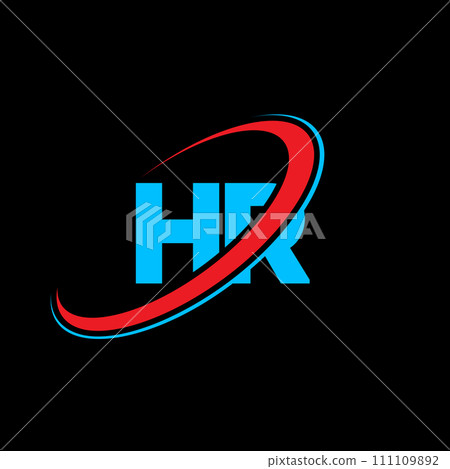 HR H R letter logo design. Initial letter HR linked circle uppercase monogram logo red and blue. HR logo, H R design. hr, h r HR H R letter logo design. Initial letter HR linked circle uppercase monogram logo red and blue. HR logo, H R design. hr, h r 111109892