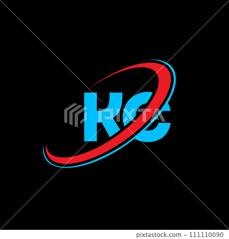KC K C letter logo design. Initial letter KC linked circle uppercase monogram logo red and blue. KC logo, K C design. kc, k c KC K C letter logo design. Initial letter KC linked circle uppercase monogram logo red and blue. KC logo, K C design. kc, k c 111110090