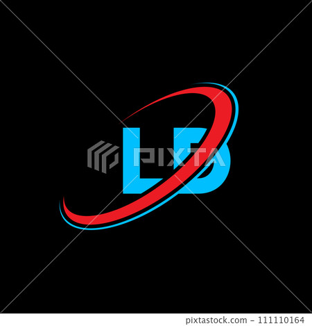 LD L D letter logo design. Initial letter LD linked circle uppercase monogram logo red and blue. LD logo, L D design. ld, l d 111110164