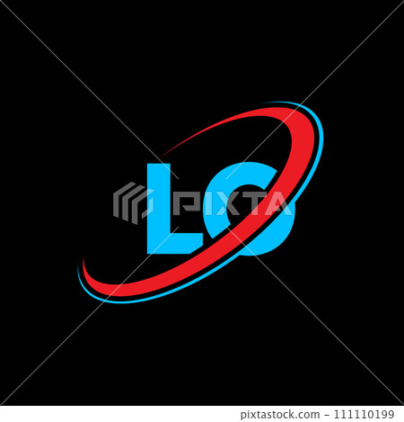 LO L O letter logo design. Initial letter LO linked circle uppercase monogram logo red and blue. LO logo, L O design. lo, b o, l&o 111110199