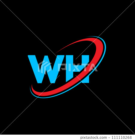WH W H letter logo design. Initial letter WH linked circle uppercase monogram logo red and blue. WH logo, W H design. wh, w h WH W H letter logo design. Initial letter WH linked circle uppercase monogram logo red and blue. WH logo, W H design. wh, w h 111110268