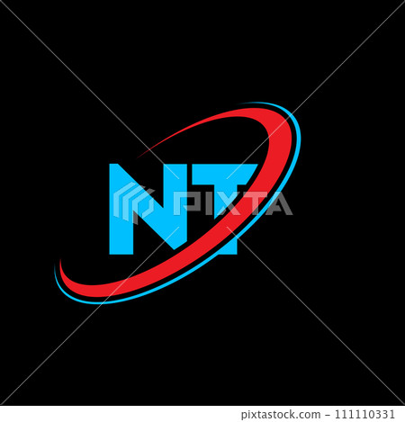 NT N T letter logo design. Initial letter NT linked circle uppercase monogram logo red and blue. NT logo, N T design. nt, n t NT N T letter logo design. Initial letter NT linked circle uppercase monogram logo red and blue. NT logo, N T design. nt, n t 111110331